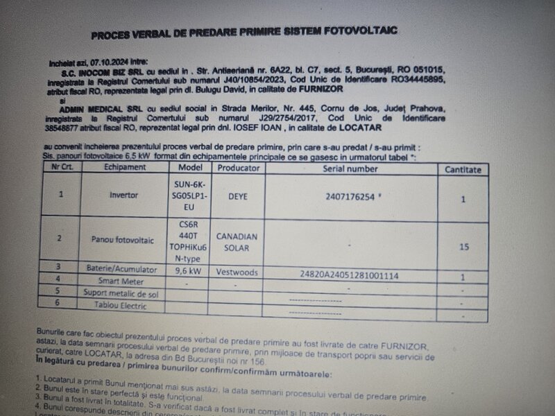 Sistem complet fotovoltaic